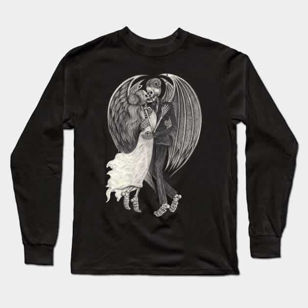 Angels and demons skeletons in love. Long Sleeve T-Shirt by Jiewsurreal